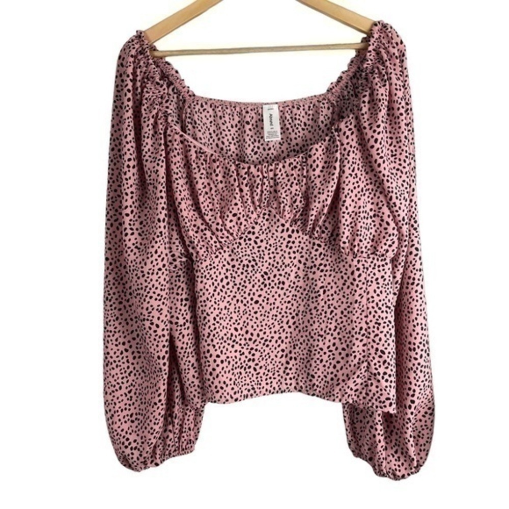 Nordstrom Abound Pink Polka Dot Bustier Blouse 4X